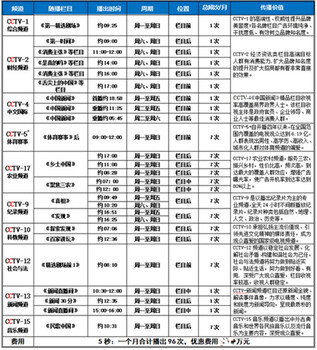 cctv黄金档广告代理公司报价表