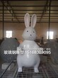 户外景观雕塑兔子摆件，仿真玻璃钢小白兔吉祥物草坪装饰道具定制图片
