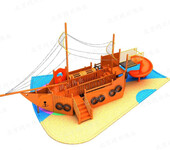 大型木质海盗船儿童海盗船游乐室外木制景观玩具游乐场设备