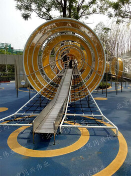 房地产不锈钢滑梯户外儿童乐园设施大型广场游乐场设备不锈钢滑梯攀爬架定制