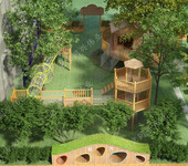 幼儿园儿童教育拓展木质攀登架原生态园林规划设计公园户外体能训练攀爬绳网组合架