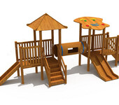 户外游乐场设备木质拓展游乐设施儿童乐园组合滑梯木制滑梯厂家定做