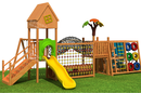 小区公园组合滑梯木质拓展训练儿童游乐设备幼儿园原木树屋滑梯