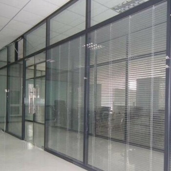 通州区安装玻璃隔断带无框门九棵树订做办公楼隔墙玻璃加工