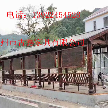 湿地公园古建长廊，中式木结构走廊，防腐木长廊，户外景观走廊