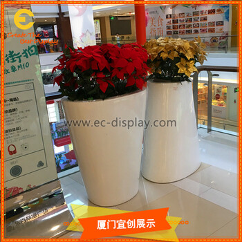 商场广场办公家居装饰道具玻璃钢花盆花缸定制
