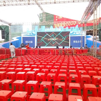 惠州庆典物料舞台背景喷绘桁架搭建灯光线阵音响LED屏投影机租赁