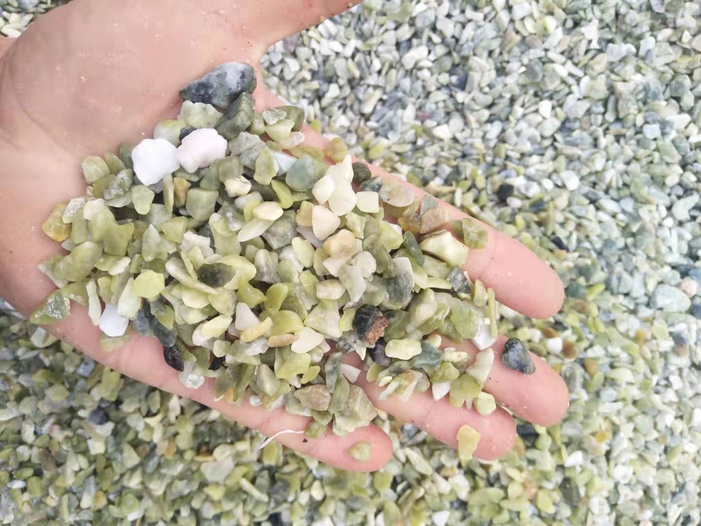 陕西绿色洗米石   永顺绿色地坪骨料供应