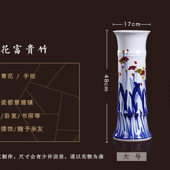 手绘竹节礼品陶瓷花瓶定制厂家手绘竹节礼品陶瓷花瓶定制厂家