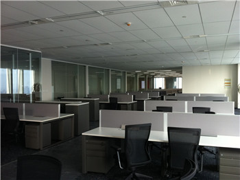 松山湖办公室装修效果图，玻璃隔墙，诚信服务