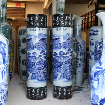 景德镇青花瓷手工绘画飞龙在天开业庆典1.8米2.2米落地大花瓶