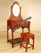 重庆原木家具厂专业定做楸木橡木橡胶木梳妆台/妆凳