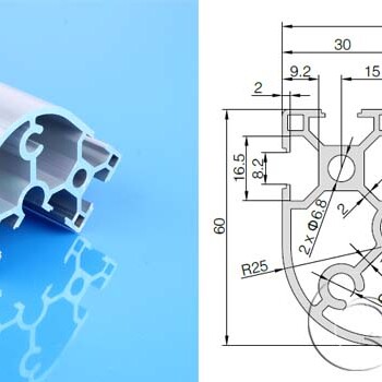 异型材开模厂欧标转角弧形铝材及铝型材配件规格全