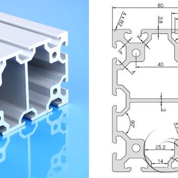 启域铝型材厂家批发80120欧标铝型材按图加工铝型材框架