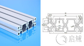 启域铝型材加工3090国标铝型材定制展示栏铝型材图片0