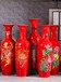 景德镇红色落地大花瓶批发中国红牡丹大花瓶