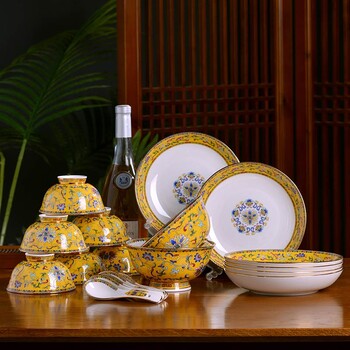 中式景德鎮(zhèn)仿古碗餐具禮品套裝