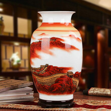 景德镇名师手绘花瓶《胡慧中》手绘中国龙长城花瓶