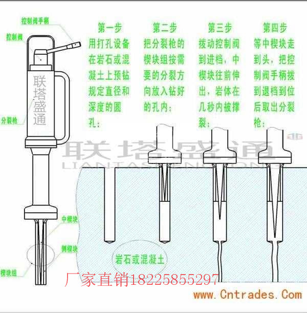 莱芜破桩头劈裂机快速破除石头