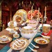 节日礼品陶瓷餐具定制厂家60头珐琅彩清明上河图
