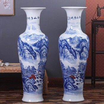 景德镇陶瓷中式礼品大花瓶摆件，公司开业送礼落地大号花瓶