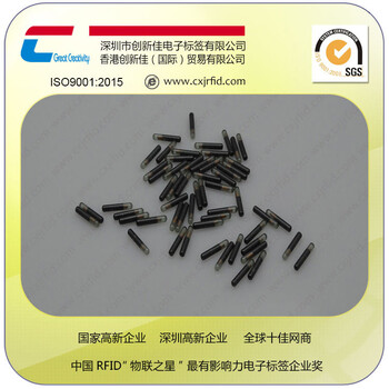 低頻高頻迷你動物玻璃管標簽rfid寵物植入式特種標簽電子芯片射頻管理