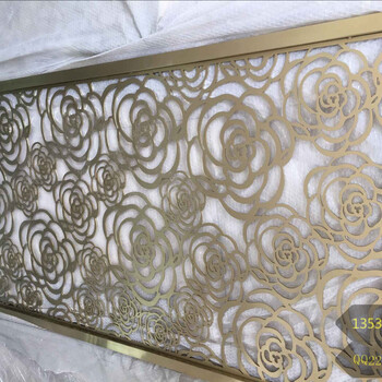 欧式钛金不锈钢镂空屏风厂家艺术花型图案定制