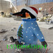 汕头玻璃钢卡通企鹅雕塑圣诞主题雕塑美陈