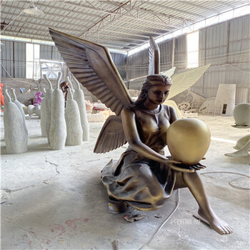 玻璃钢天使人物雕塑楼盘景观工程雕塑