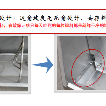 仔猪自动喂料器育肥猪双面不锈钢料槽新型设计理念