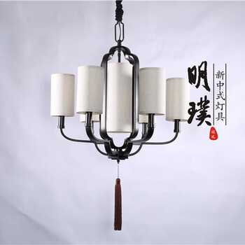 明璞全铜新中式客厅茶室简约中式吊灯