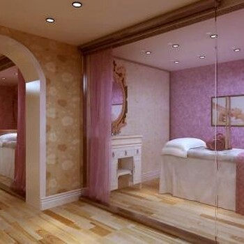 北京美容院装修公司美容院设计效果图,免费量尺_五年保修
