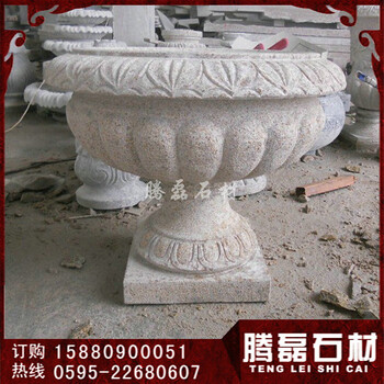 石雕花盆制作石雕花盆噴泉廠家騰磊