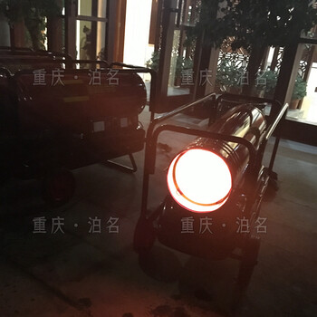 火車站工程熱風(fēng)機混凝土地坪快干工人夜間加溫取暖柴油暖風(fēng)機