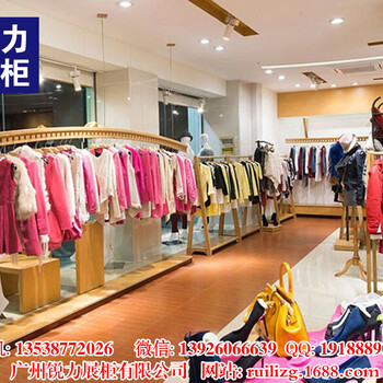 服装店不锈钢展示架女装店玫瑰金挂衣架中岛货架落地侧挂架