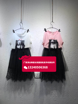 广州童装批发市场厂家2018夏季时尚新款韩版女童套装批发一手货源女童服装批发