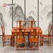 檀明宫刺猬紫檀红木方形餐桌餐椅七件套组合全实木餐椅家具现货