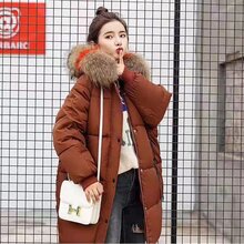 棉服女18年新款冬季棉衣中长款欧美修身版型大毛领加厚外套女北京惠品品牌折扣尾货批发图片
