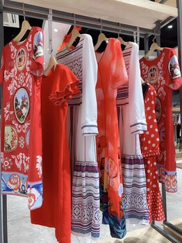 深圳定制款品牌梵炫印象19夏女連衣裙歐美范品牌折扣女裝