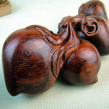 木雕工艺品木檀世家印度小叶紫檀雕刻福寿手把件寿桃摆件H219号二选一