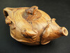 木雕工艺品木檀世家越南黄花梨木雕茶壶摆件荷叶青蛙茶具A35木雕刻件