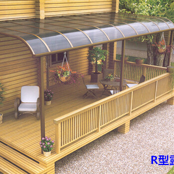 新型耐力板雨棚庭院組合式PC露臺棚遮陽棚花園別墅鋁合