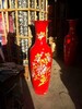 西安中国红瓷大花瓶红瓷中国梦寓意牡丹吉祥花瓶批发市场