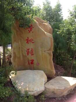 明石公园石,阜阳明石黄蜡石-12000平米景观石基地