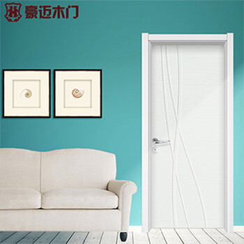 豪迈木门YS-3011简单时尚白色烤漆静音室内套装门