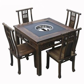 梅州麻辣英雄火锅桌，实木大理石火锅桌椅，连锁餐厅家具，定做到众美德