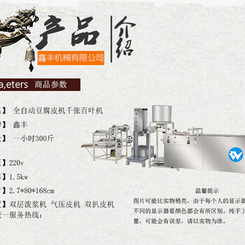 聊城全自动豆腐皮机设备小型豆腐皮机价钱鑫丰新型豆腐皮机器