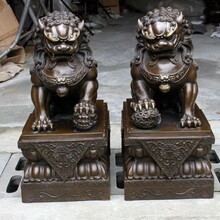 供应铜狮子摆件大型天安门故宫狮子风水铜动物雕塑