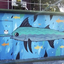 大连江城墙绘餐饮公共场所的墙绘壁画艺术