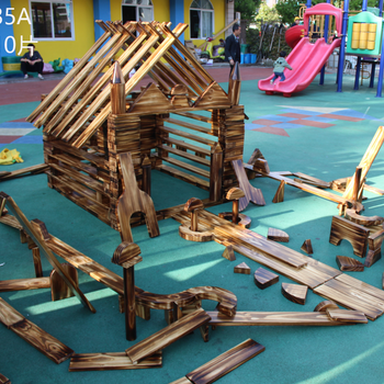 成都幼儿园碳化积木,四川户外大型构建积木,室外区角中型积木